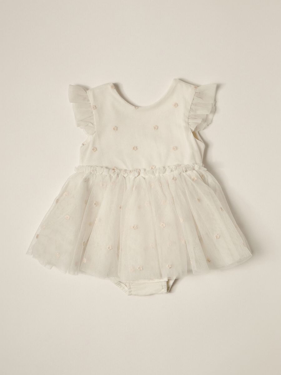 IANA newborn girl dress with tulle skirt_0