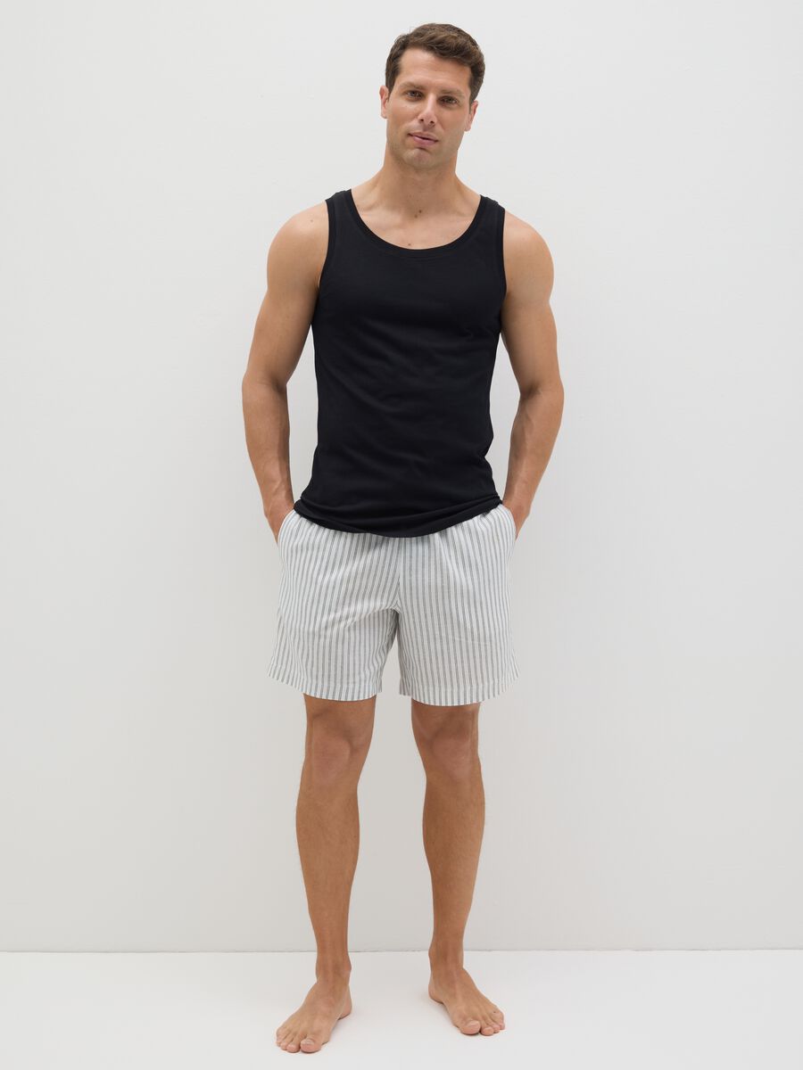 Men's black pure cotton vest regular fit_0