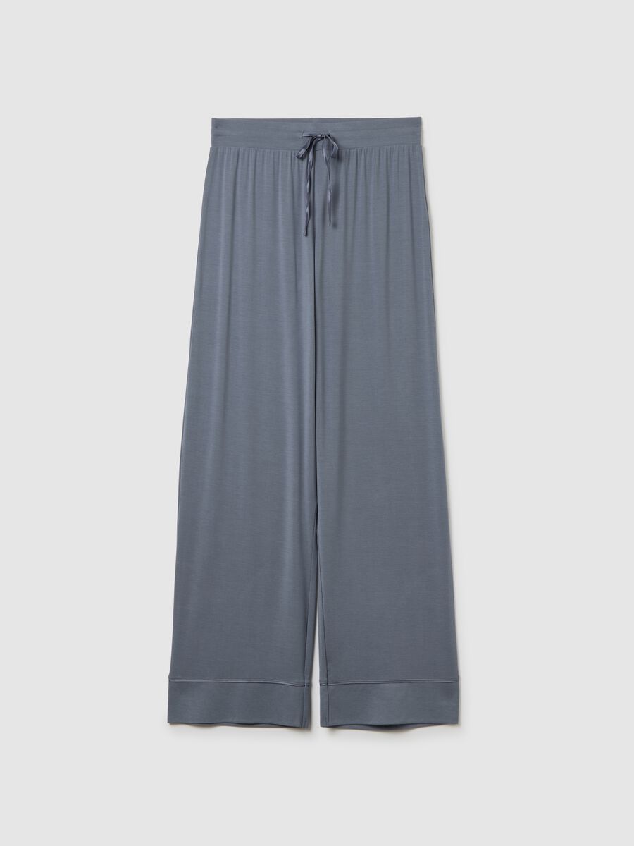 Full-length pyjama bottoms with contrasting piping_0