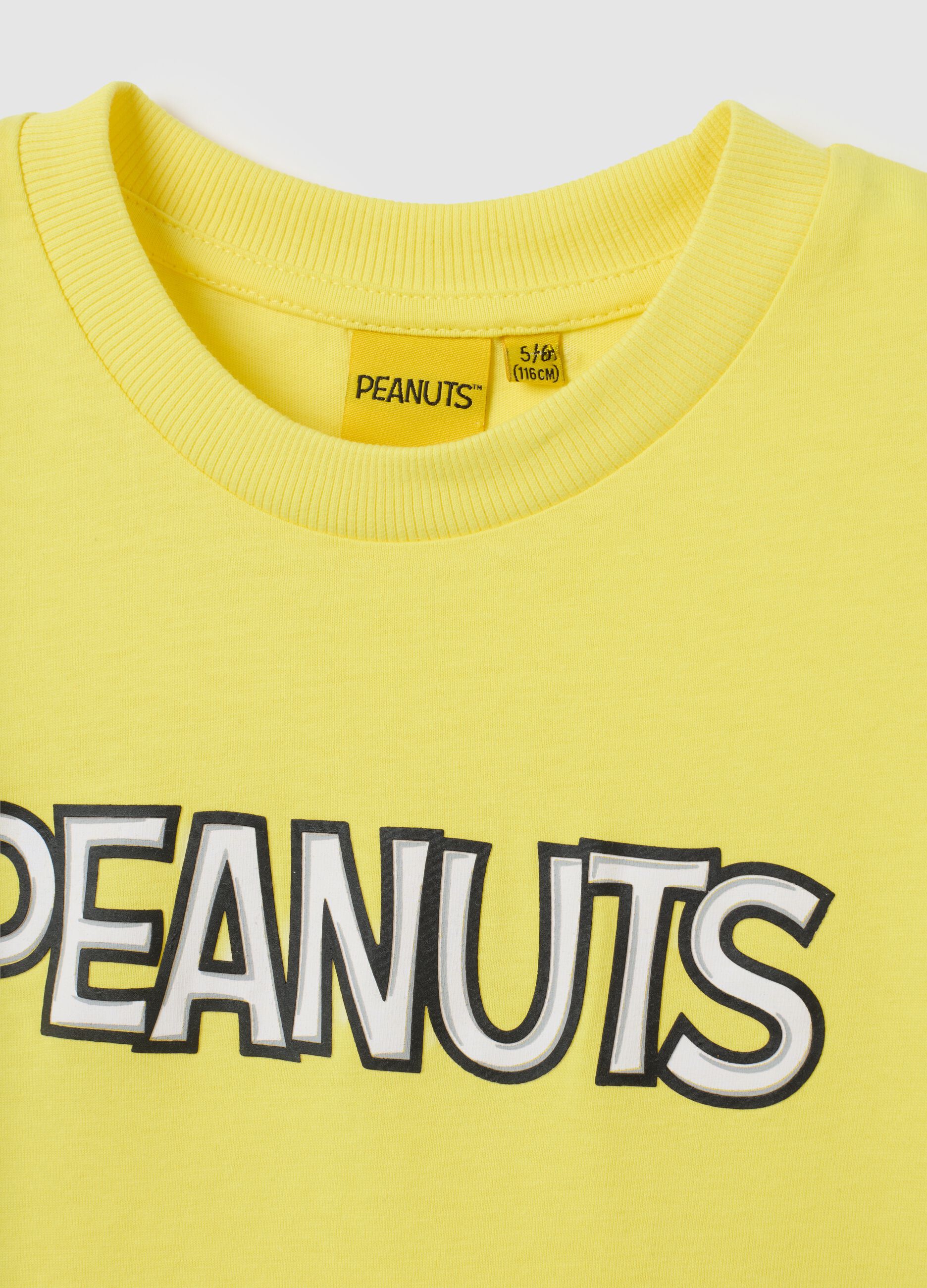 T-shirt da bambino in puro cotone gialla regular fit