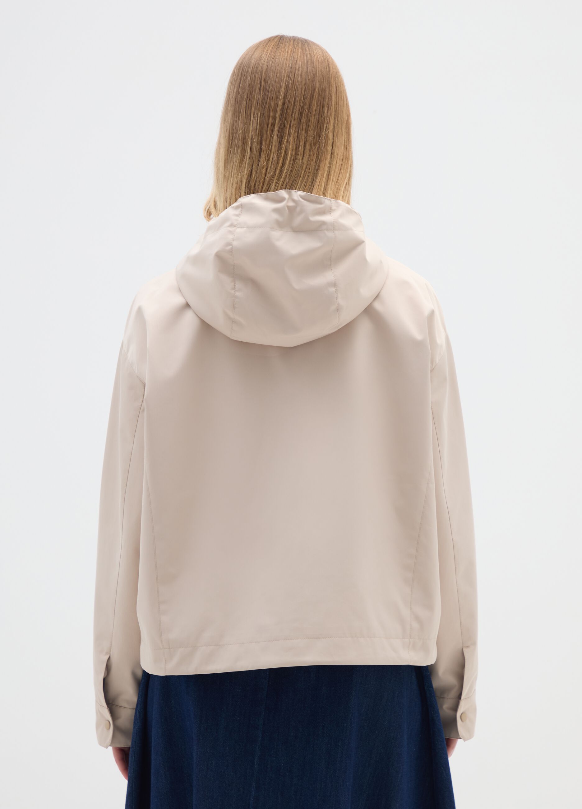 Waterproof jacket in beige regular fit