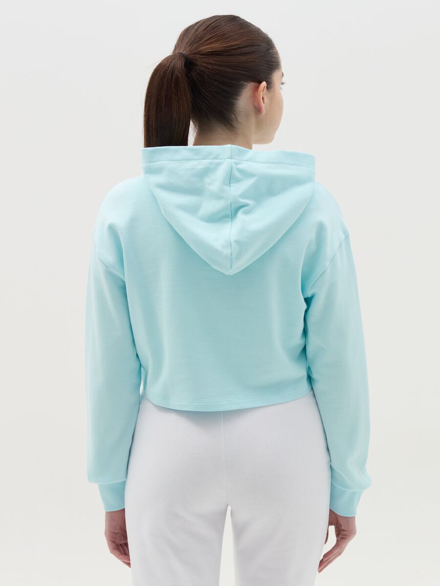 Crop sweatshirt with hood and print_1