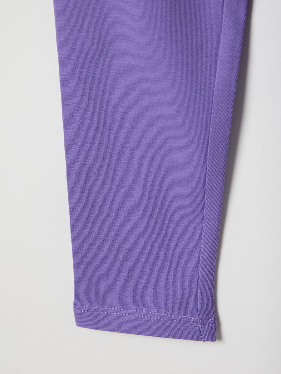 Girls' Violet Stretch Cotton Slim Fit Leggings_3