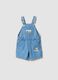 Regular fit baby blue denim cotton dungarees_0
