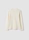 White pure organic cotton T-shirt with raised neck_1