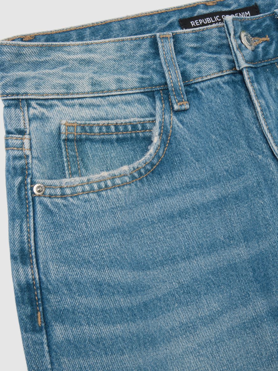 Jeans in puro cotone blu regular fit_5