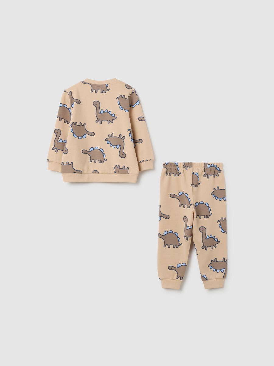 Newborn pyjamas in pure beige cotton regular fit_1