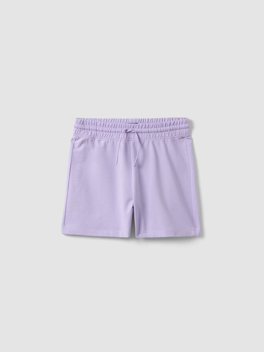 Girls' purple 100% cotton shorts, regular fit_3