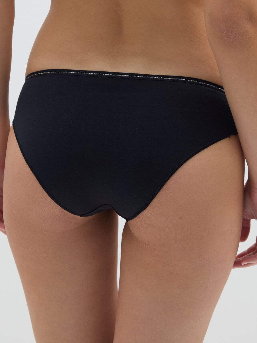 Black stretch cotton briefs_2