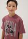 T-shirt viola a maniche corte in puro cotone_2