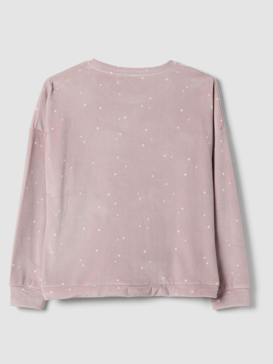 Purple stretch jersey pyjama sweatshirt with star print_6