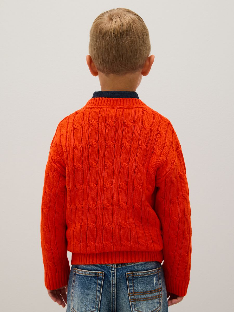 Child's orange pure cotton sweater regular fit_1