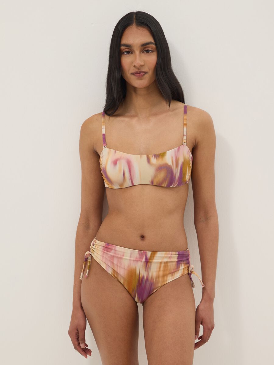 Multicolour stretch bandeau bikini top_1