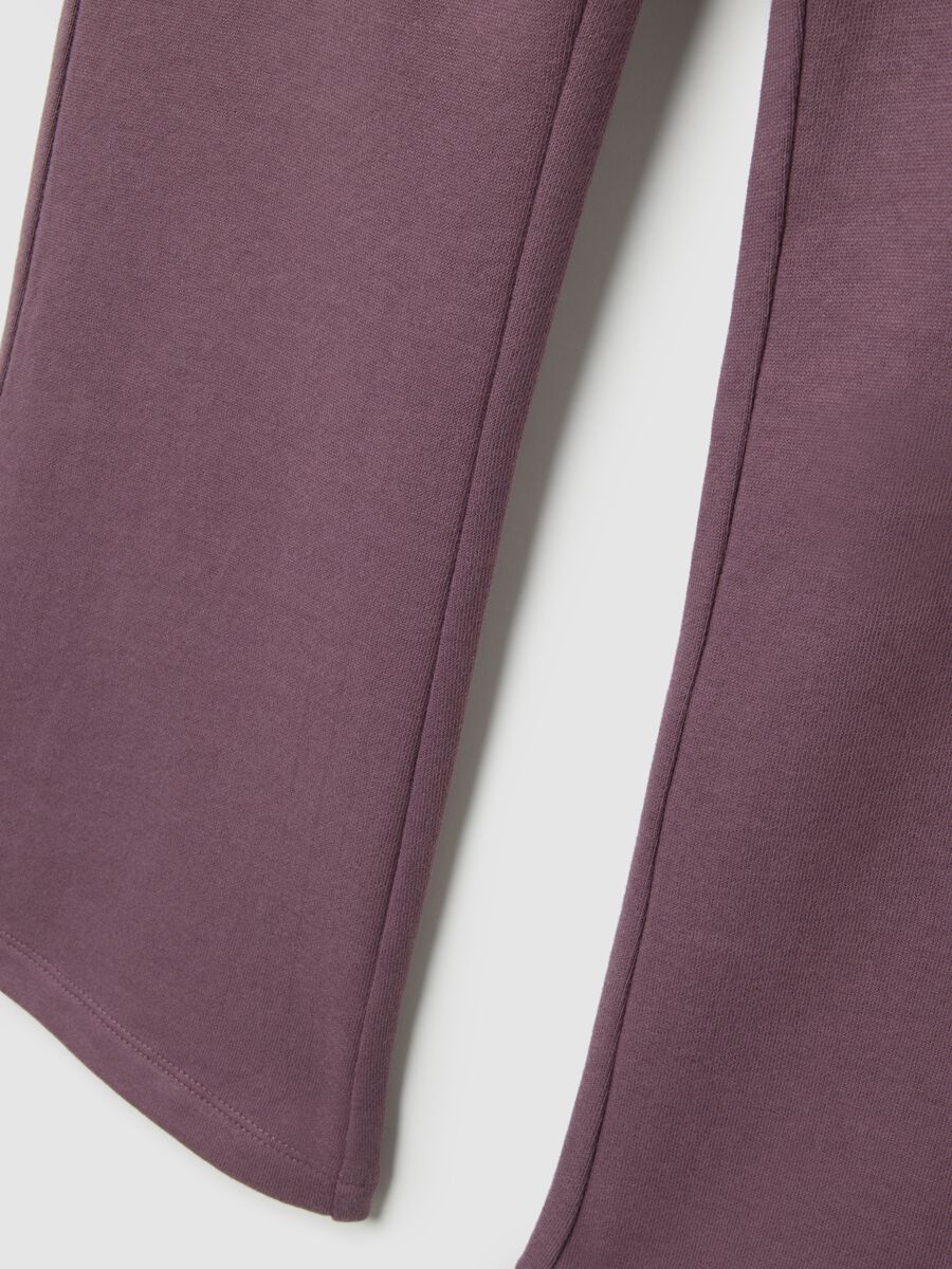 Pantaloni jogger viola da bambina in puro cotone regular fit_3