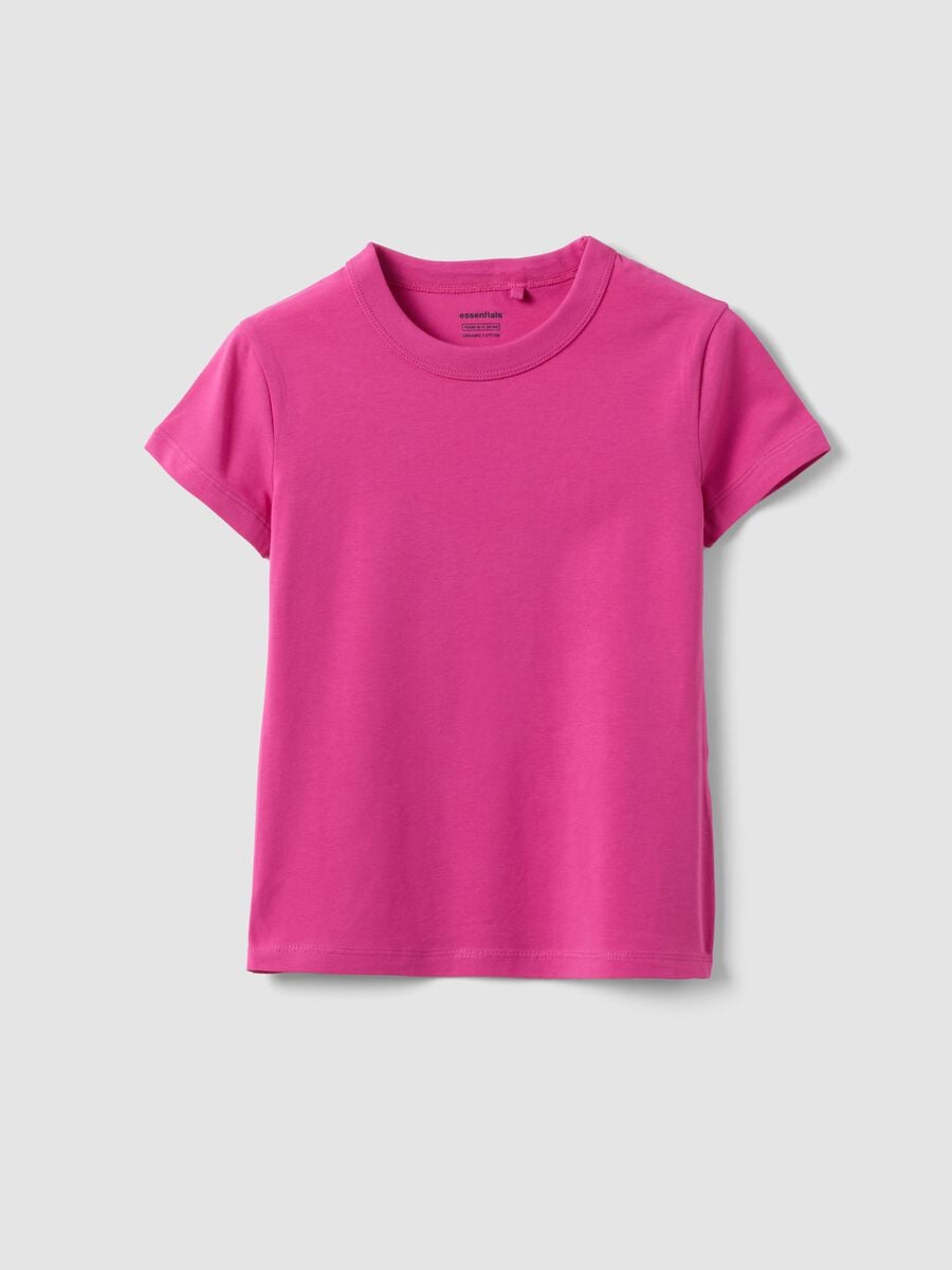 Girls&rsquo; Pink Stretch Cotton T-Shirt, Regular Fit_3