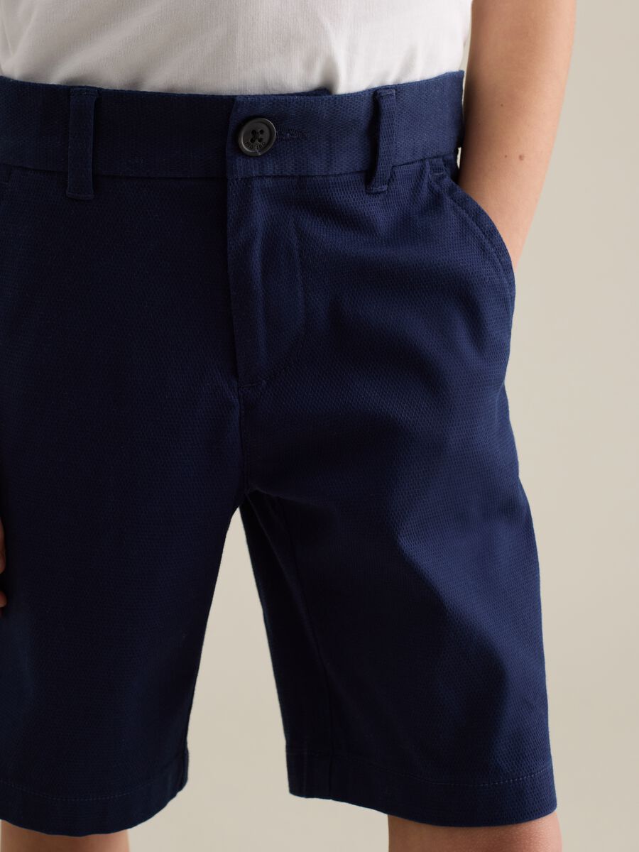 Blue shorts in stretch cotton_2