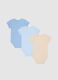 Multicoloured baby bodysuit tripack in pure cotton_1