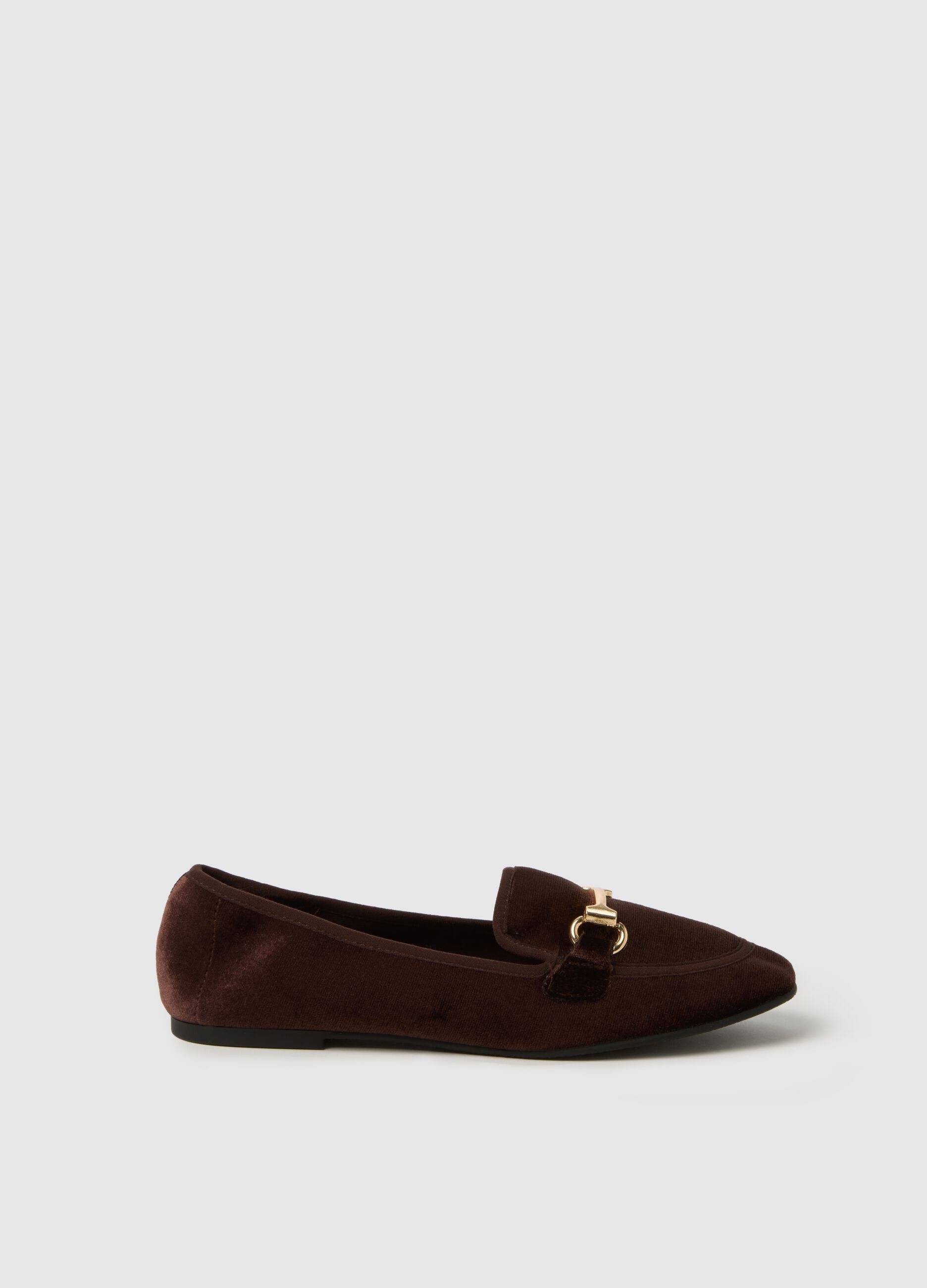 Scarpe friulane marroni con dettaglio dorato
