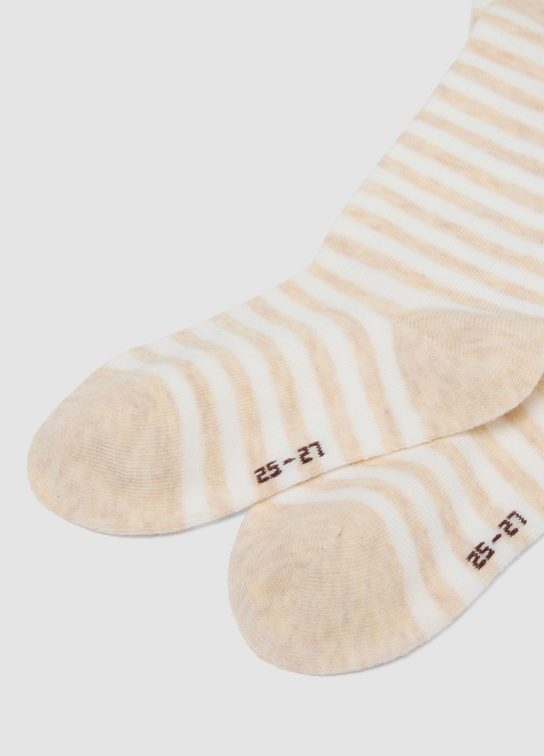 Bipack calze lunghe beige in cotone organico elasticizzato