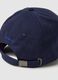Blue Pure Cotton Cap with Adjustable Visor and Embroidered P_1