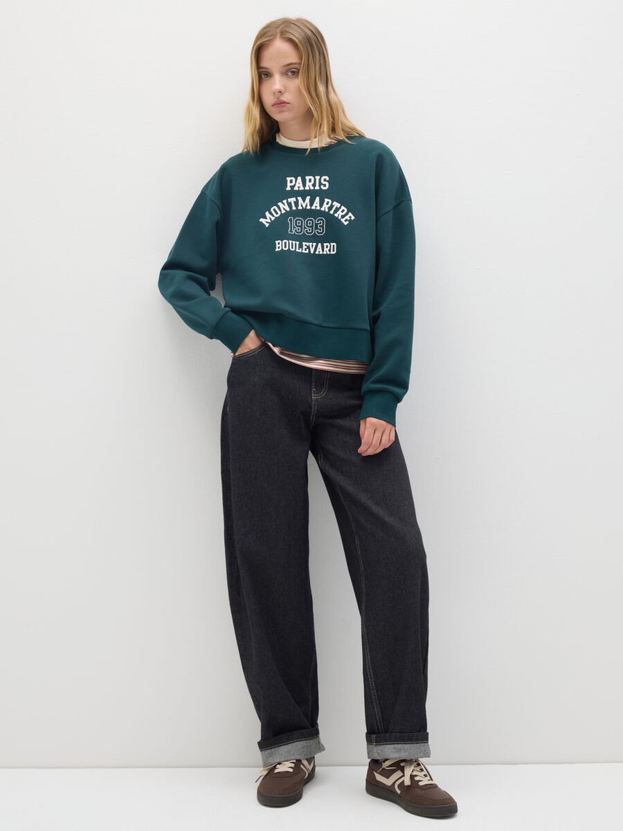 Felpa in misto cotone verde regular fit_1