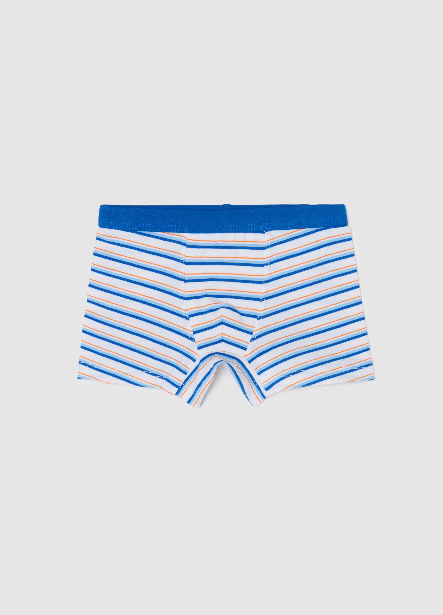 Striped boxers in stretch cotton