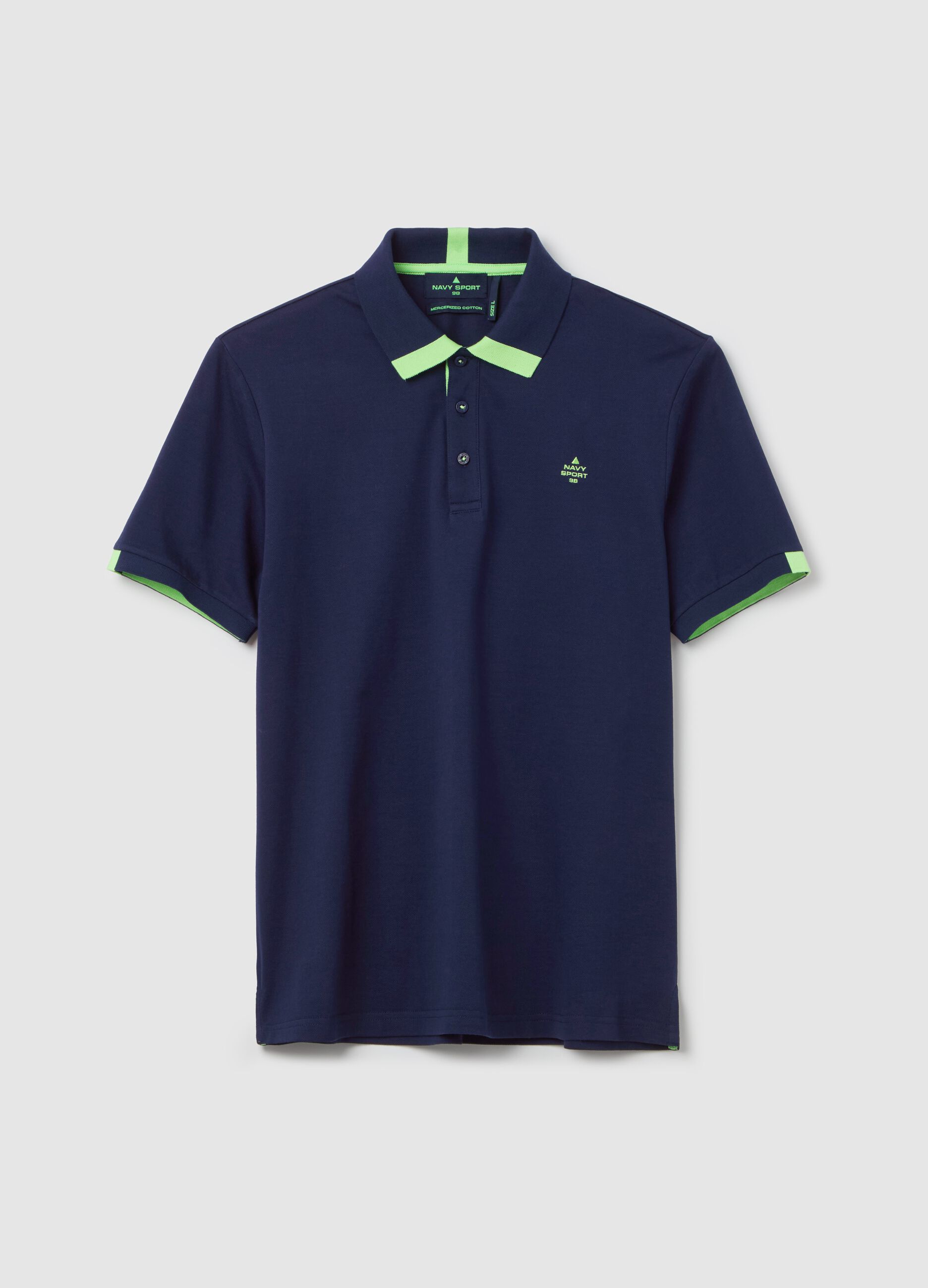 Polo shirt with contrasting detail and logo embroidery