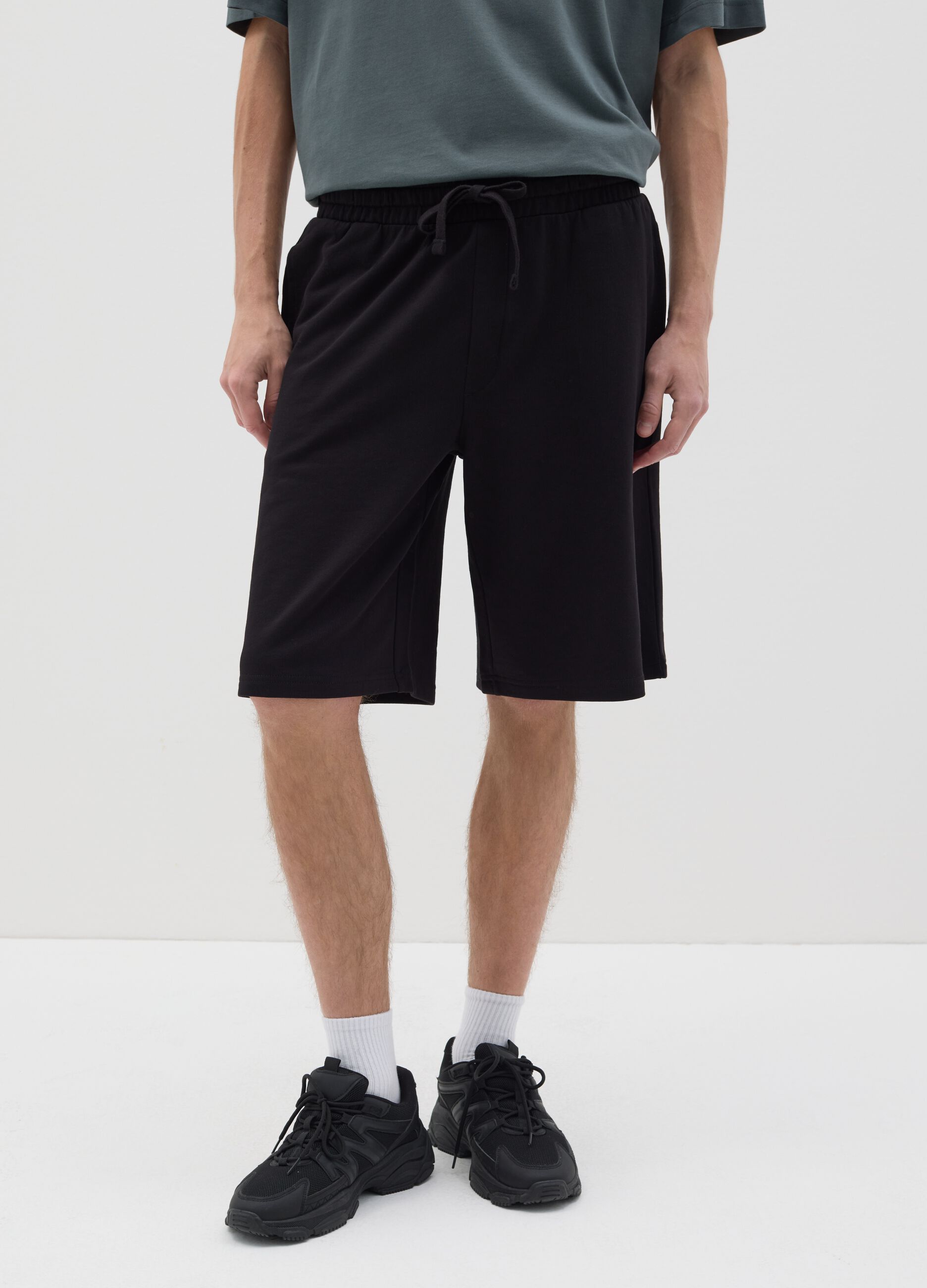 Black Cotton B.Angel Shorts