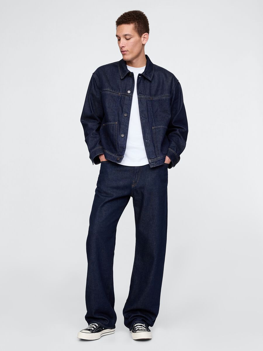 Blue Denim Jacket in Cotton and Lyocell_1