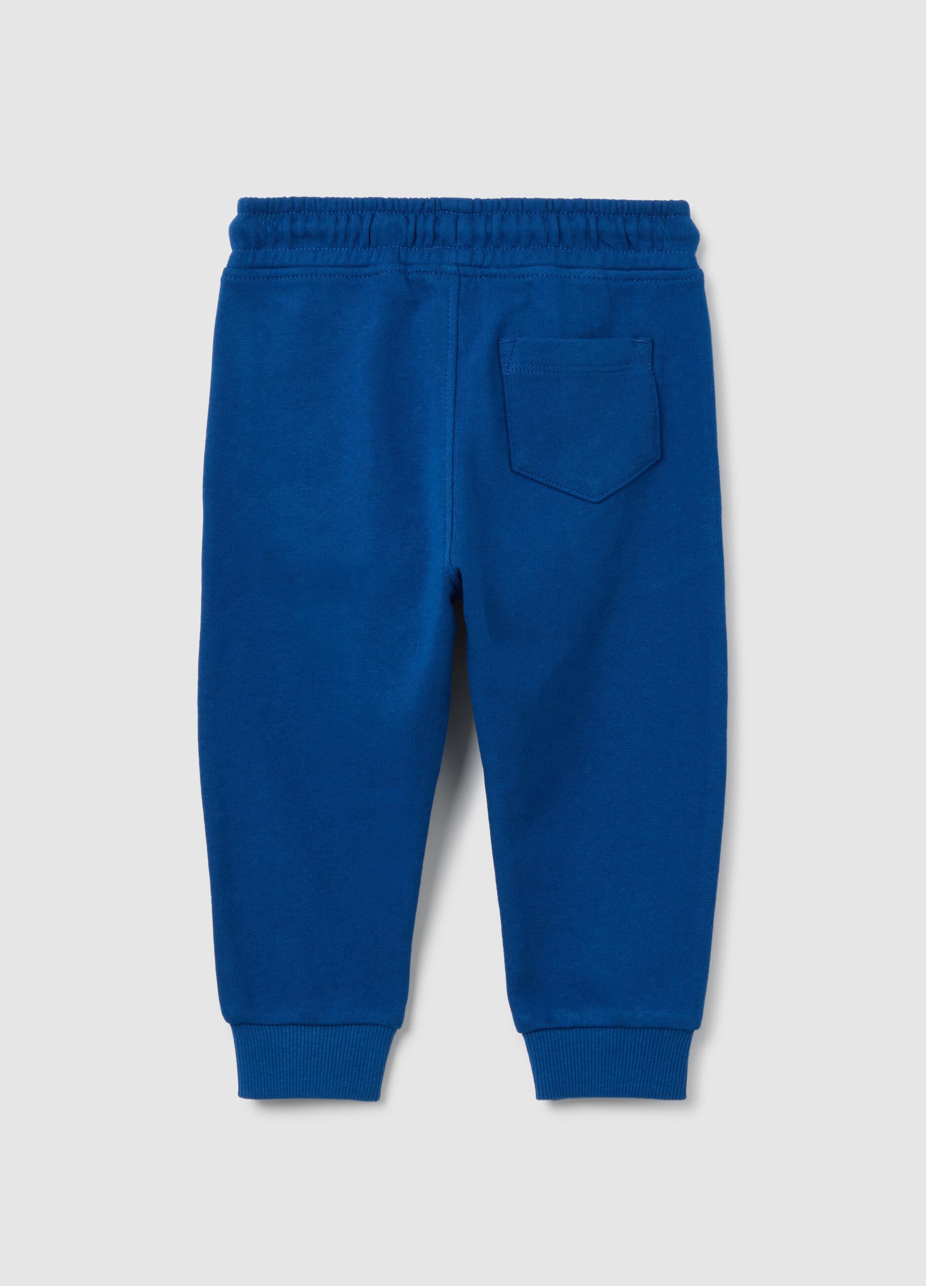 Kids' blue cotton jogger trousers regular fit