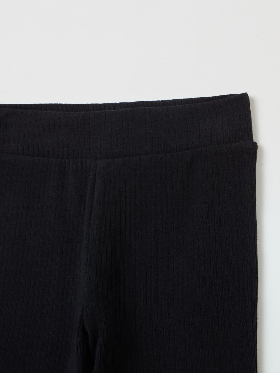 Leggings flare fit a coste piatte_3