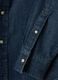 Camicia in puro cotone denim blu regular fit con tasche_5