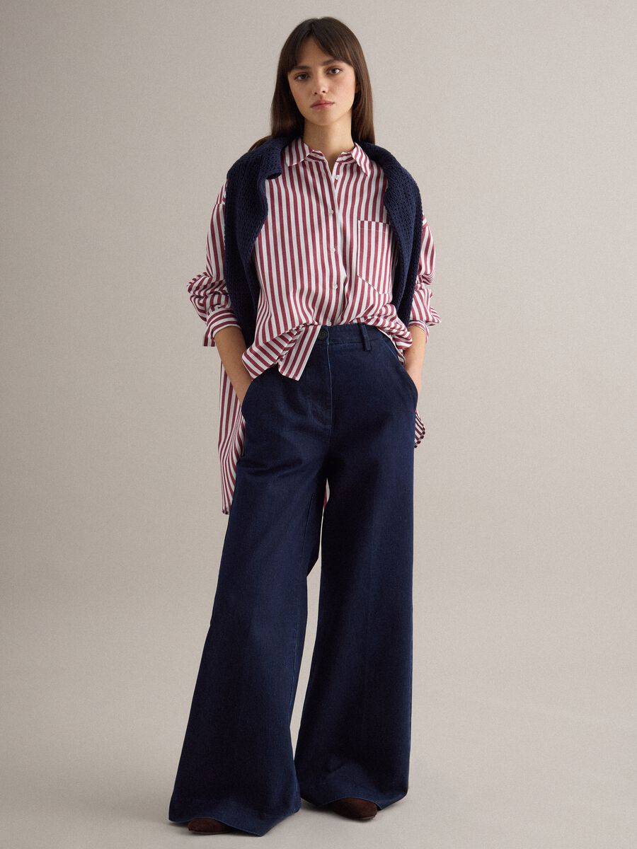 Multicolour striped pure cotton oversized fit shirt_2