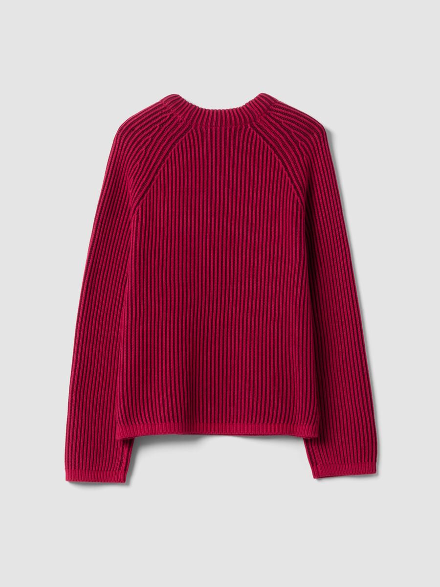 Maglia multicolor in puro cotone a coste con girocollo regular fit_6