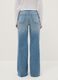 Wide leg blue stretch cotton jeans_2