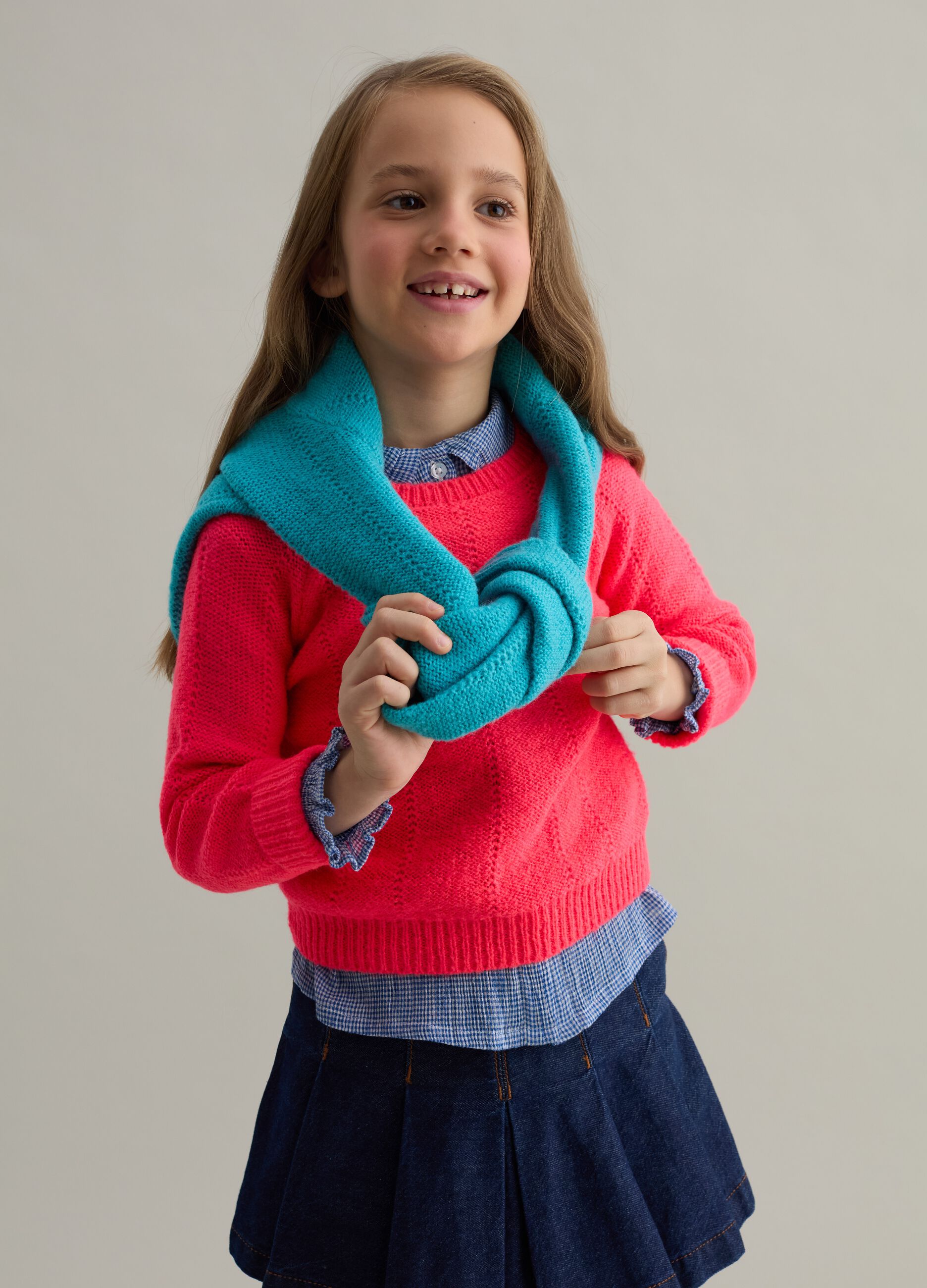 Pullover con trama pointelle