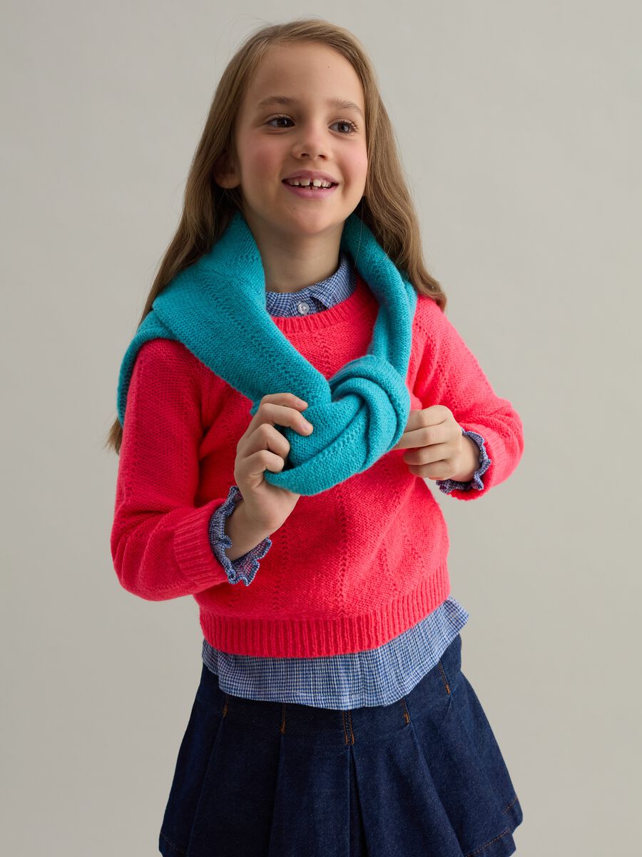 Pullover con trama pointelle_0