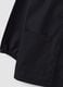 Black school apron with panda embroidery and white collar for boys_3