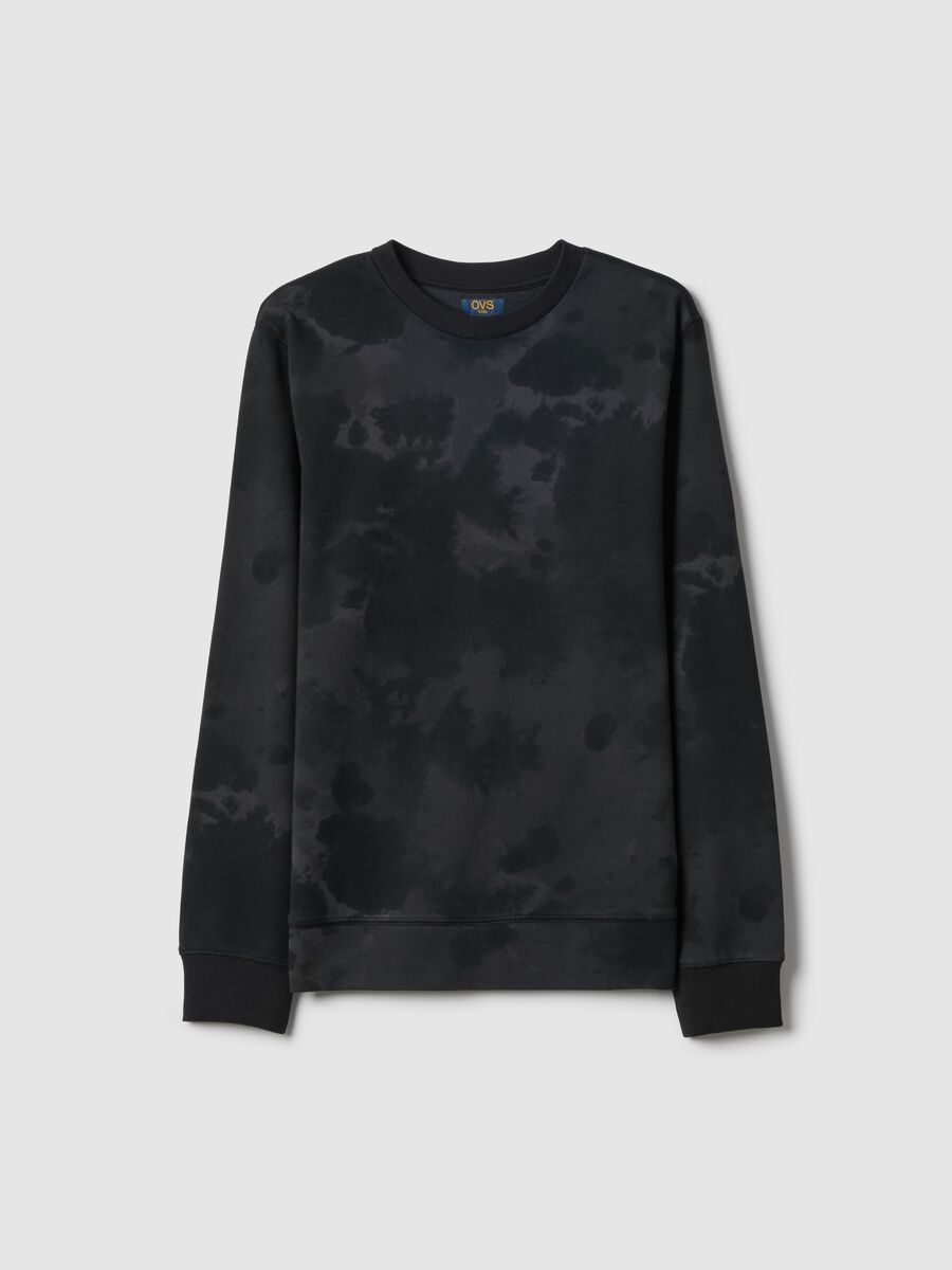 Black pure cotton boys' sweatshirt regular fit TieDye design_3