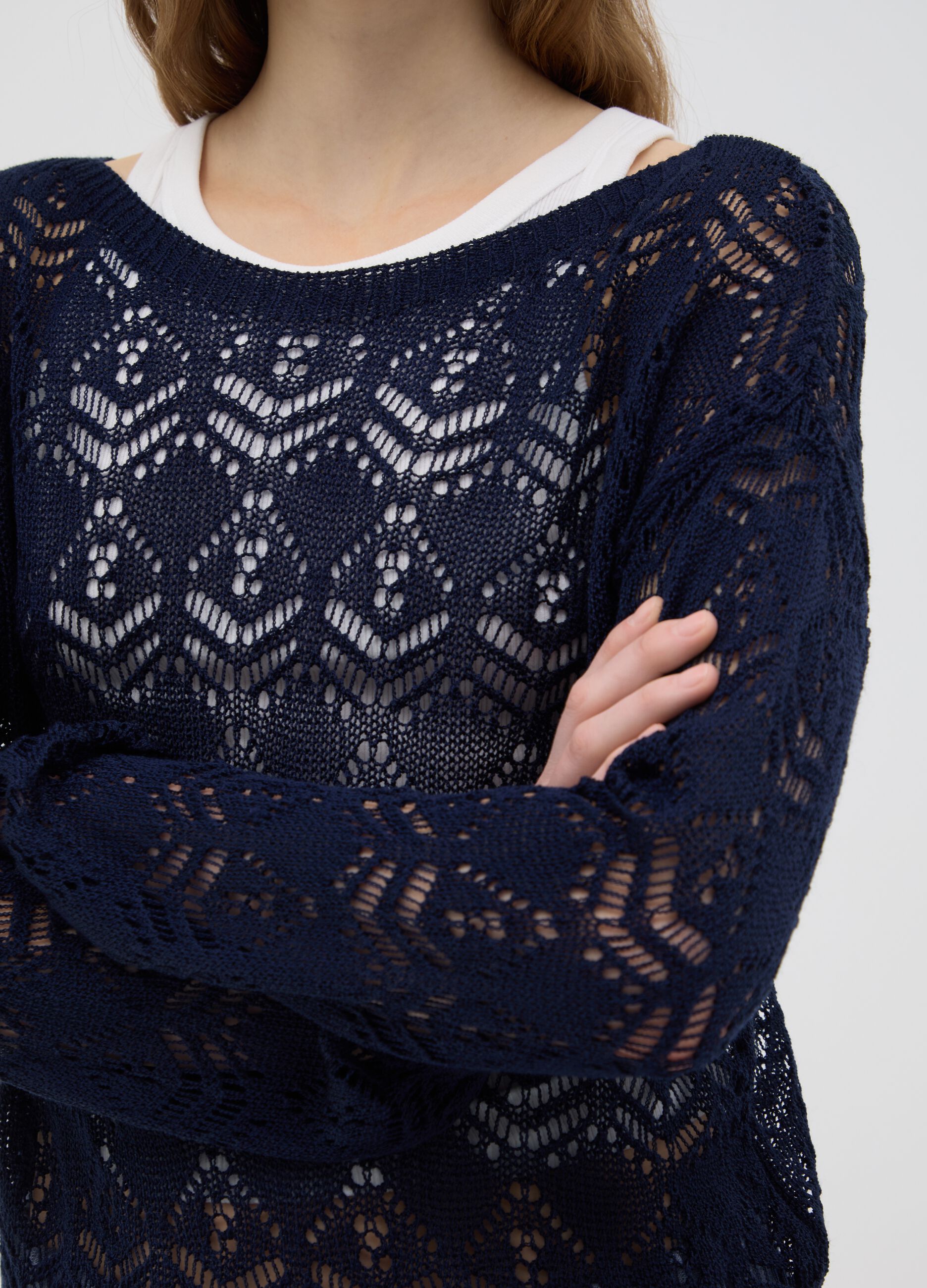 Women's Blue Regular Fit Jumper