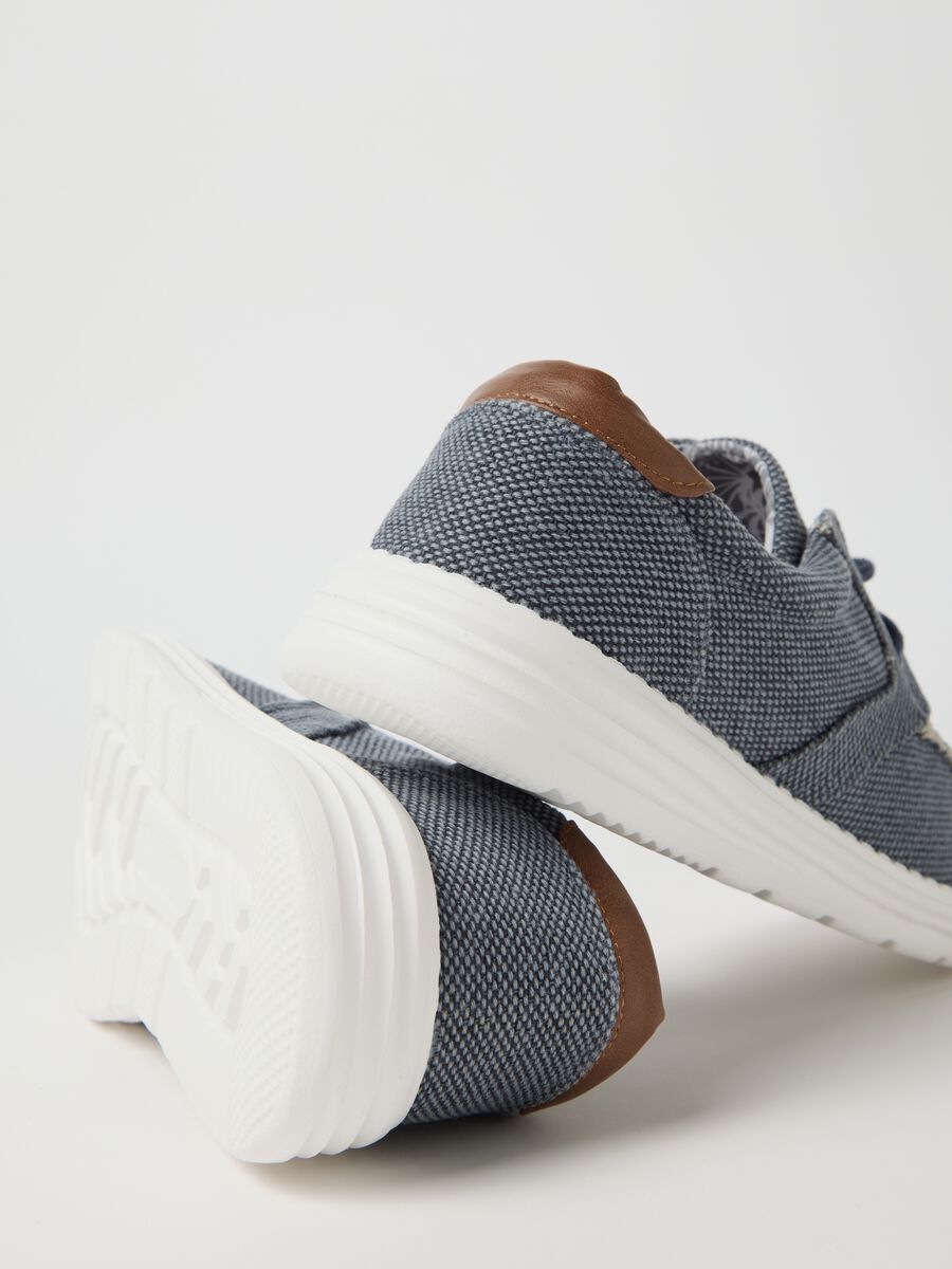 Blue moccasins in cotton canvas_2