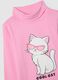 Girls' pink cotton T-shirt with regular fit and print_2