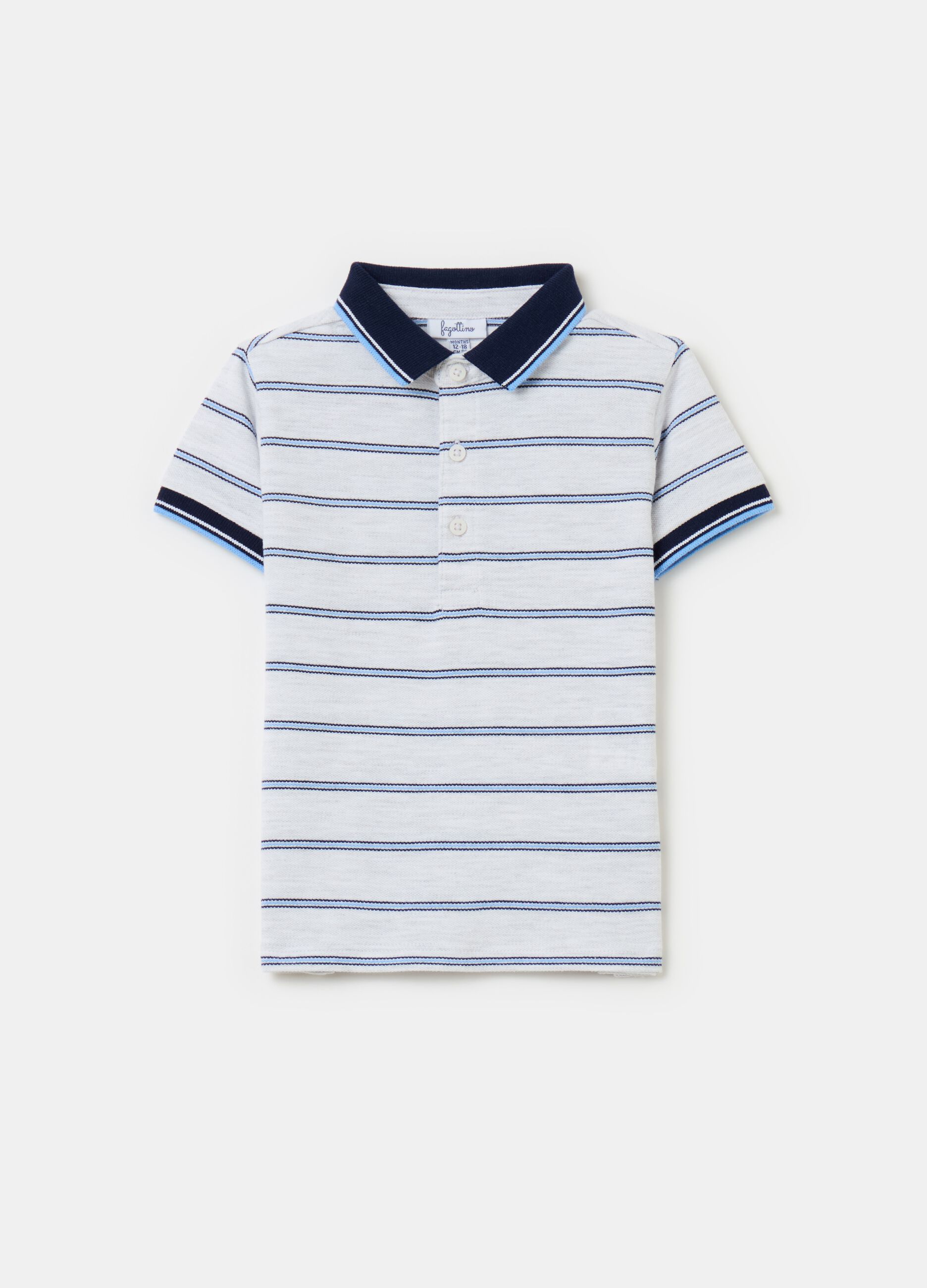 Polo shirt in piquet with striped pattern