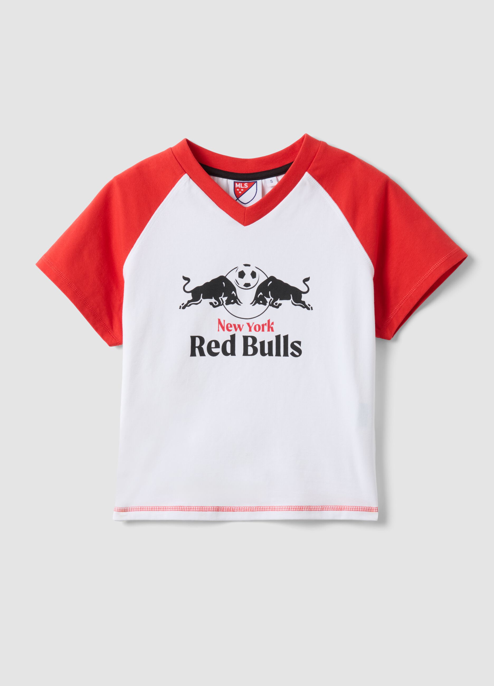 Pure cotton multicolour regular fit New York Red Bulls logo t-shirt