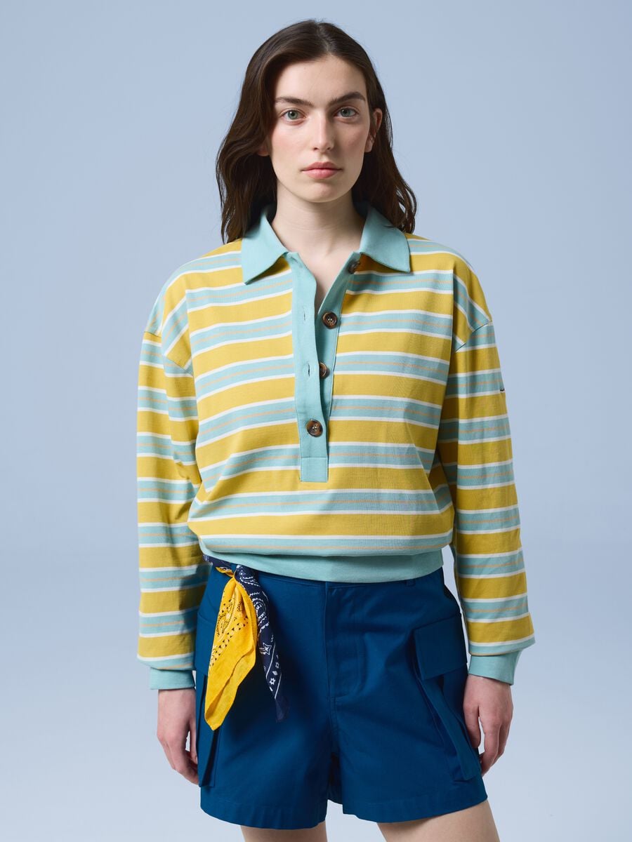 ALTAVIA SAILING long-sleeve striped polo shirt in pure cotton_1
