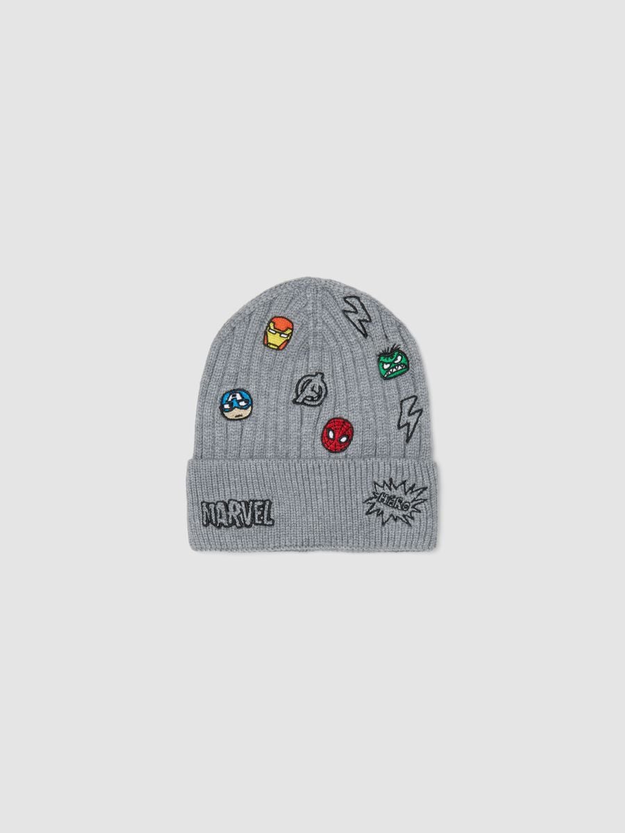 Grey Avengers print hat for boys_0