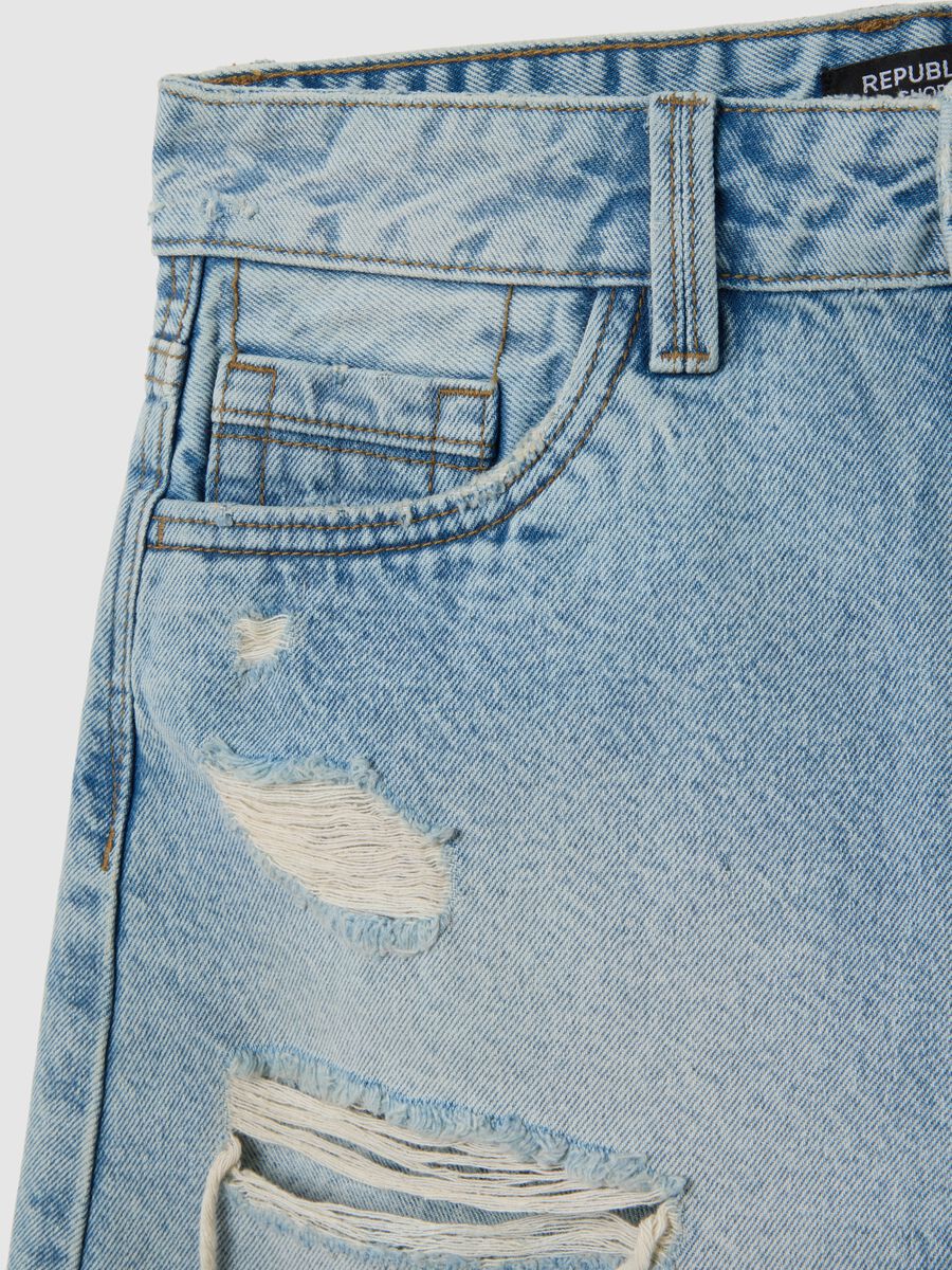 Women's pure cotton denim shorts regular fit_5