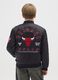Kids' black bomber jacket regular fit with Chicago Bulls print_1