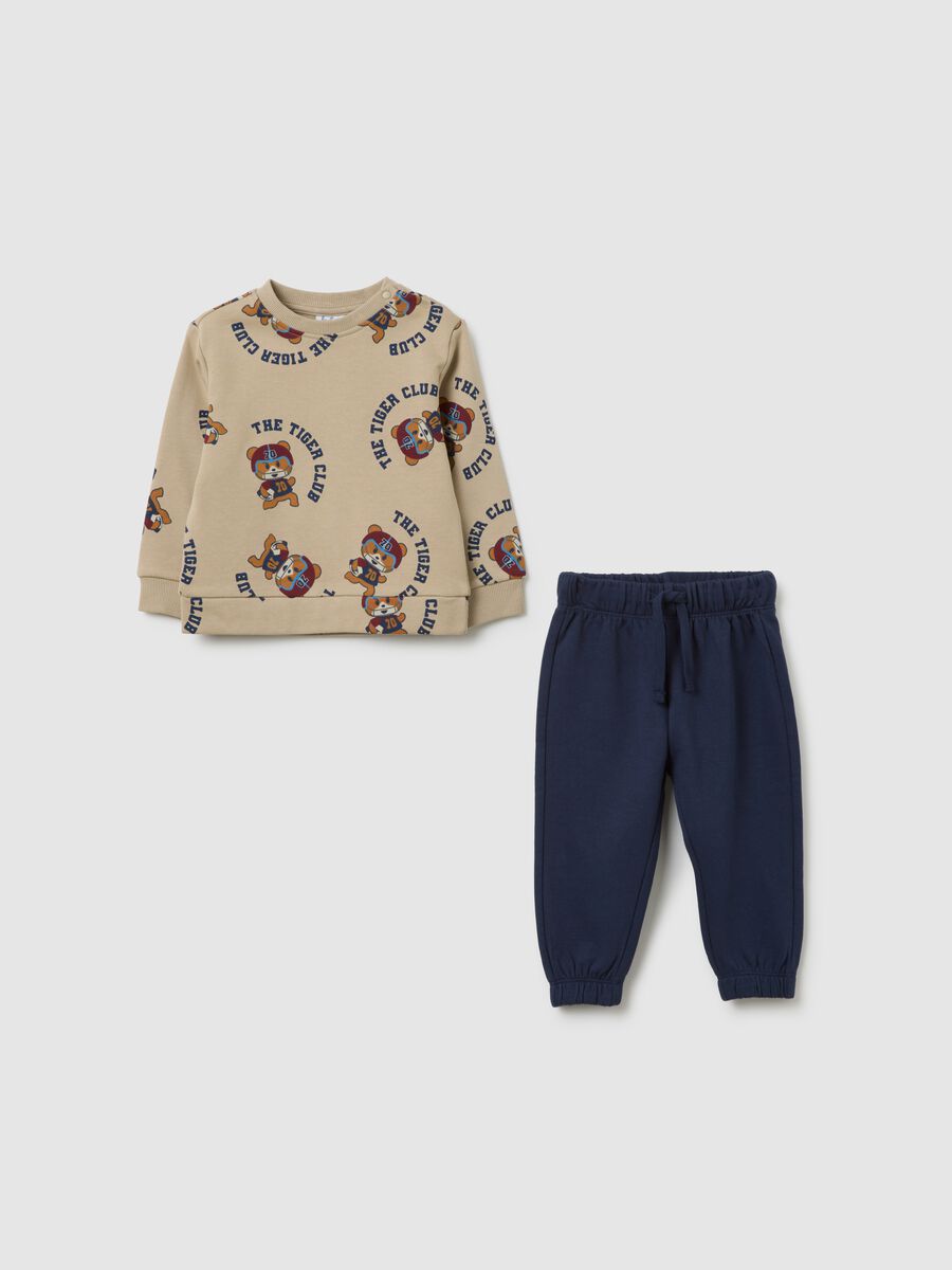 Kids' natural beige cotton outfit - regular fit_0