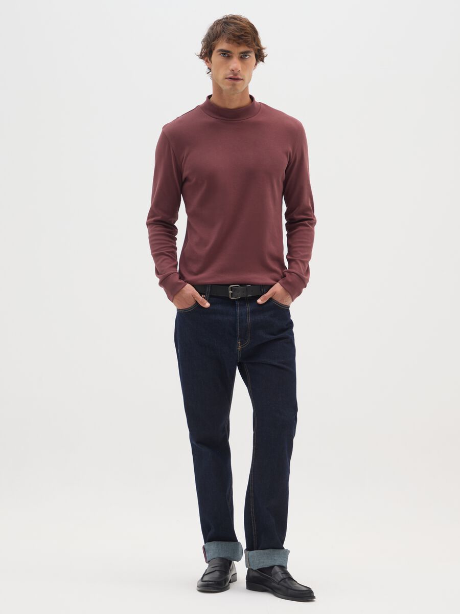 Brown pure cotton regular fit sweater_1